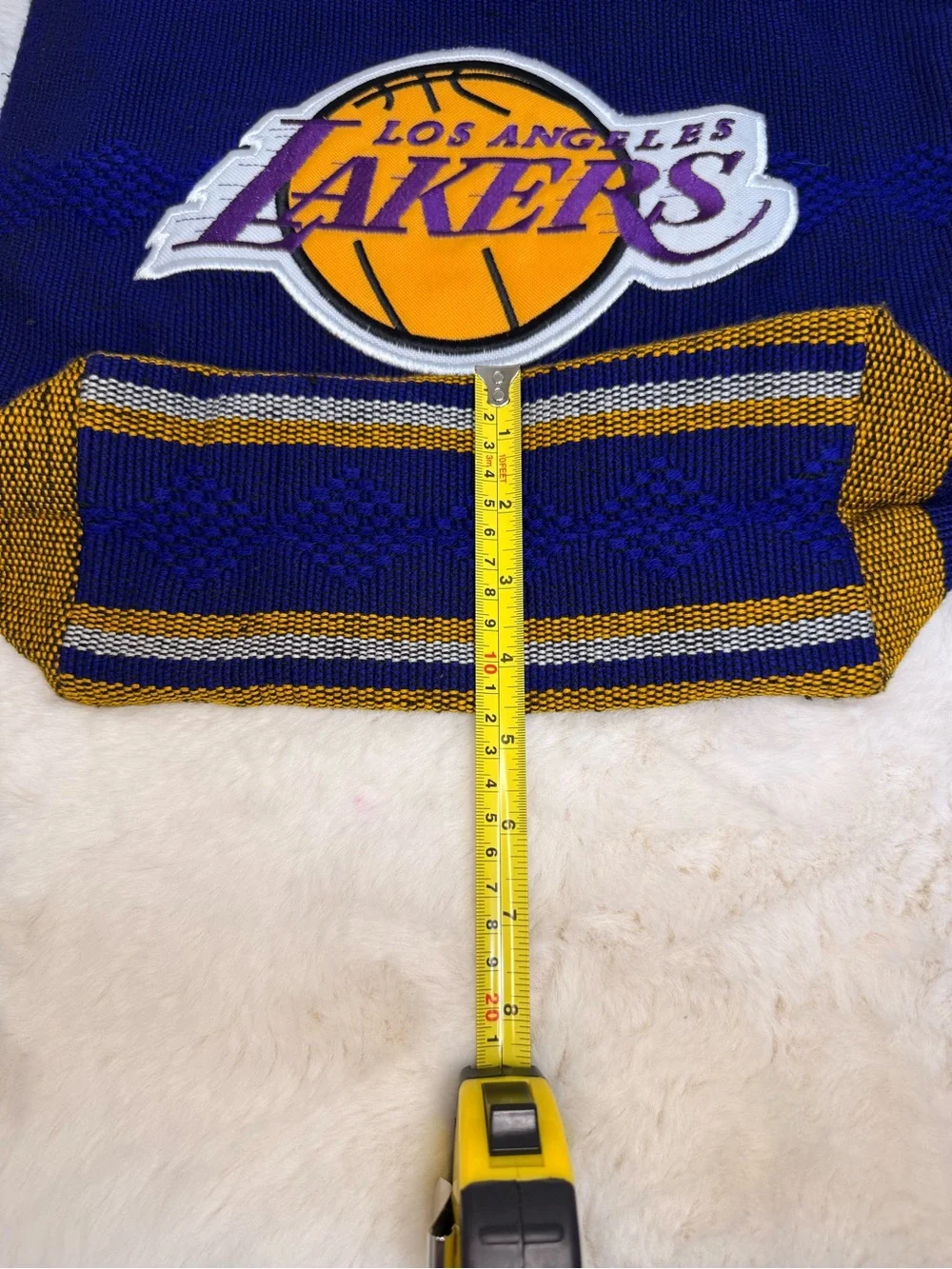 Los Angeles LAKERS Knitted Backpack Sack Bag Drawstring Woven Serape Style OS